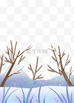 枯树草地图片_二十四节气大雪枯树冬天雪景小雪