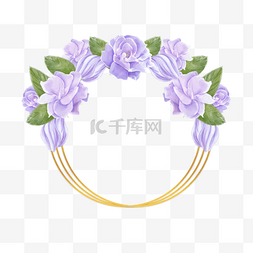 栀子花花瓣花瓣图片_栀子花婚礼紫色圆形边框