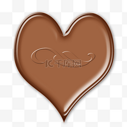3d爱心褐色巧克力