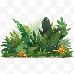 绿色植物绘画图片_绿色植物草丛元素