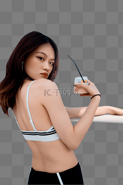 穿着比基尼的时尚美女