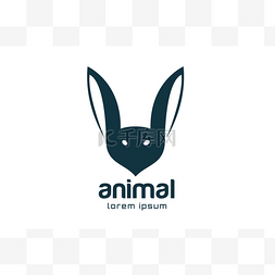 Abstract animal face logo vector template. Ra