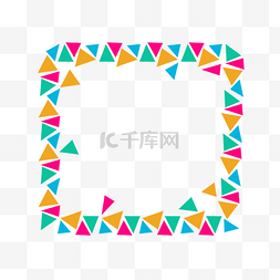 数码科技海报图片_装饰边框彩色三角形碎片