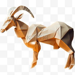 折纸风格动物图片_日本折纸风格动物山羊
