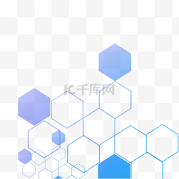 蓝色几何商务图片_线性多边形科技装饰科技商务