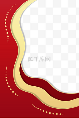 春节边框图片_新年新春红金剪纸风中式边框