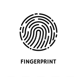 身份认证图片_带有文本矢量的印刷海报的指纹圆