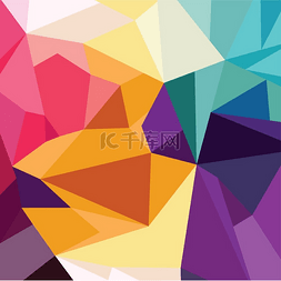 抽象三角几何背景图片_抽象多彩的三角形几何背景抽象彩