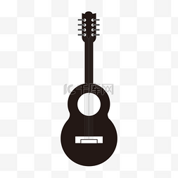 音乐器材黑白图片_线稿音乐器材黑色卡通吉他