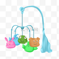 婴儿玩具床图片_小动物吊饰玩具
