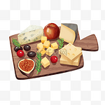 奶酪食物合集和多种水果