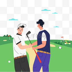 球手和球童高尔夫运动插画