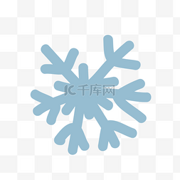 简约图片_蓝色卡通简约圣诞雪花