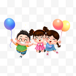 欢乐国情图片_六一儿童节欢乐娃娃拿气球1