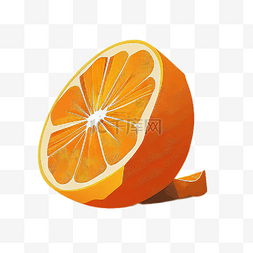 扁平风格水果橘子