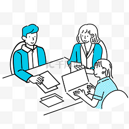 卡通成人人物图片_商务人士日常桌面办公