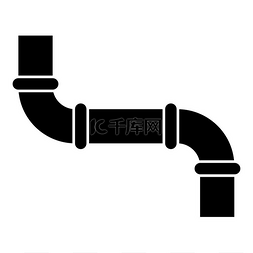 劣五类排水口门图片_管道图标黑色矢量插图平面样式简