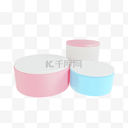 粉色商品图片_3DC4D立体蓝粉展台