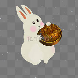 兔子图片_玉兔吃月饼