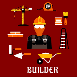 砖工人图片_建筑工人职业概念与人在防护眼镜