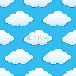 蓝天白云背景ai图片_蓝天白云的无缝图案，适合儿童壁