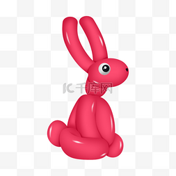 兔子气球卡通风格