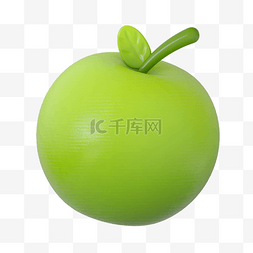 青苹果3d图片_C4D立体3d水果食材青苹果