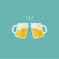 两个箭头合并图片_带有啤酒图标的克林克马克杯装有