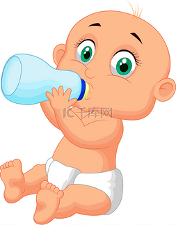 喝牛奶婴儿图片_有趣的宝贝男孩喝牛奶