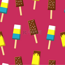 甜点色图片_无缝图案巧克力冰淇淋棒椰子粉三