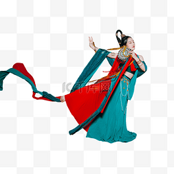 中国画素描图片_飞天敦煌国潮舞蹈传统文化古装人
