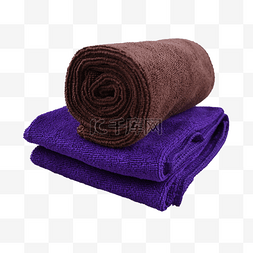 柔软绒毛紫色纯棉毛巾卷
