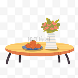 棕色长条旧桌子图片_茶几桌子水果花瓶
