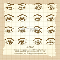 女性眼睛复古海报设计。