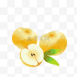 鸭梨品牌设计图片_水彩水果鸭梨