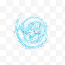 能量球图片_闪电环蓝色抽象风格