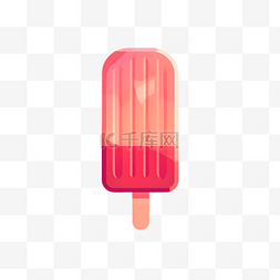 一桶冰淇淋图片_卡通扁平粉色雪糕冰棍