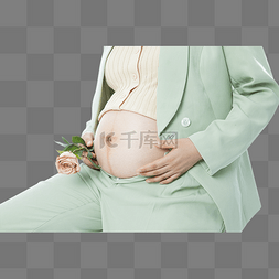 孕婴孕妈室内扶着肚子