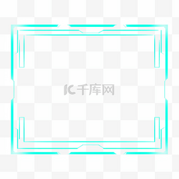 科技边框简洁边框图片_科技蓝色光感线条边框免抠元素
