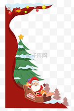 圣诞节红色圣诞侧边框