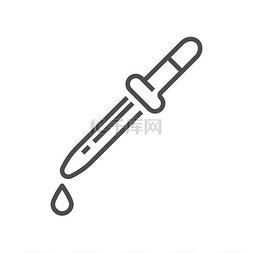 工具医疗图片_移液管细长管隔离线艺术图标带液