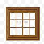 正方形木质窗框