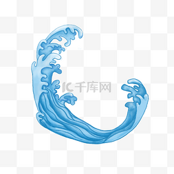 渐变蓝色海水海浪