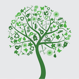 绿树与生态图标
