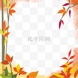 秋天叶子景色氛围边框