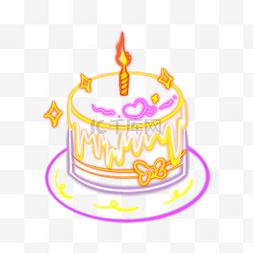生日蛋糕彩色线条
