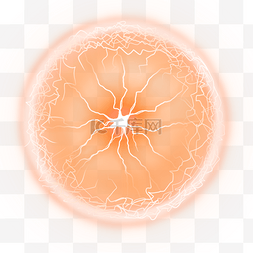 橙色光图片_橙色光球闪电光效