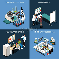 医疗矢量小图标图片_疫苗接种22设计概念集疫苗开发疫