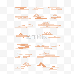 卡通云装饰图片_中国风古典式线条祥云纹底纹图案