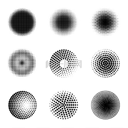 不同的圆圈图片_径向半色调不同的渐变圆圈半色调
